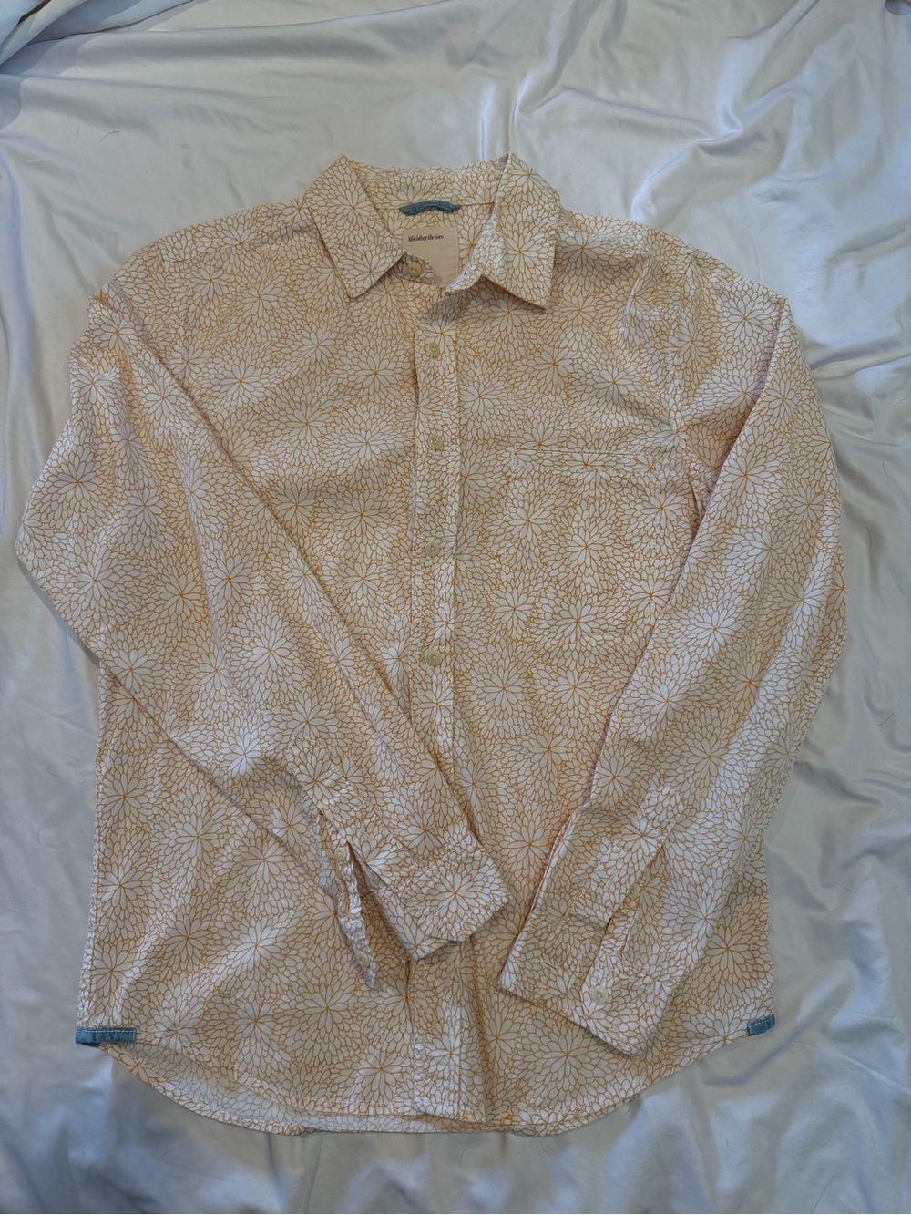 Life After Denim Long-Sleeve Floral Print Shirt - Cream/Gold